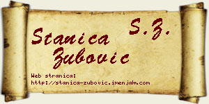Stanica Zubović vizit kartica